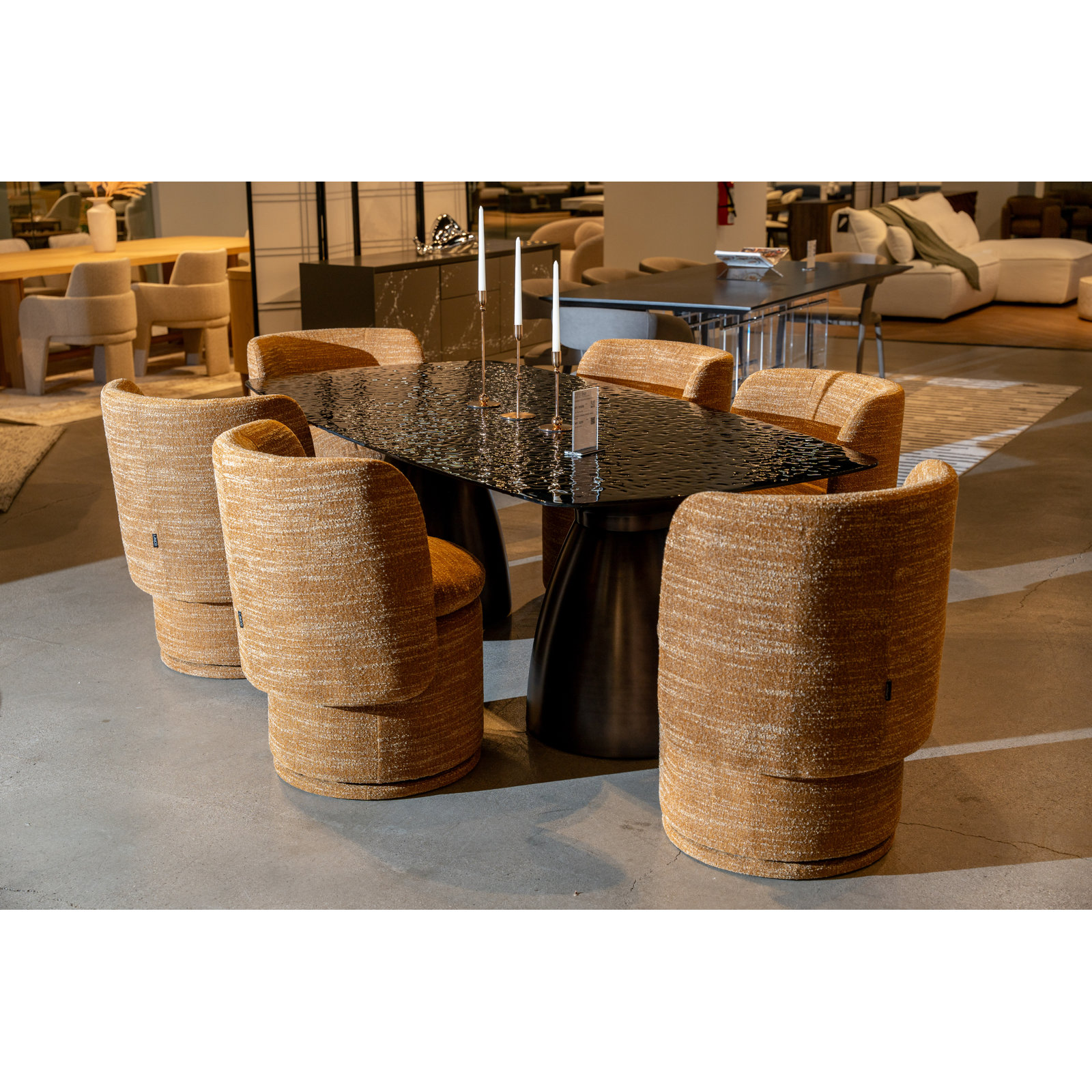 Kepler Swivel Side Chair, Mustard