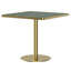 Table carrée bistro moderne avec plateau tulipe et plateau en faux marbre, facile à assembler, structure en métal robuste-570258310