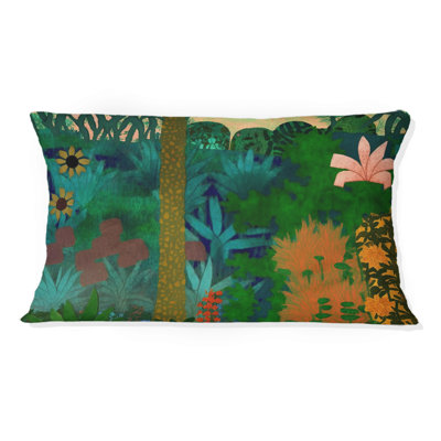 Coussin Blossoming And Vibrant Jungle Flora VII - Forest