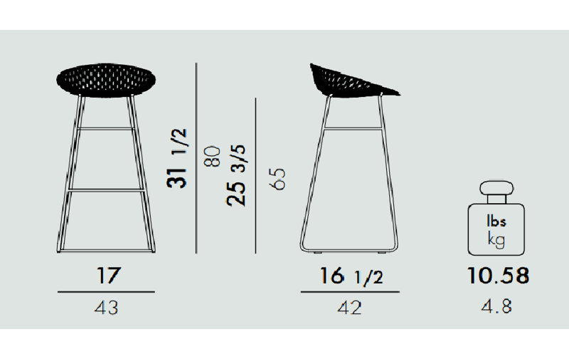 Smatrik Stool with Metal Frame, White/Chrome