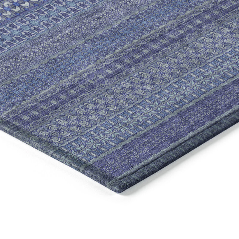 Tapis intérieur / extérieur à rayures Lovell, Tapis de couloir 2 pi 3 po x 7 pi 6 po