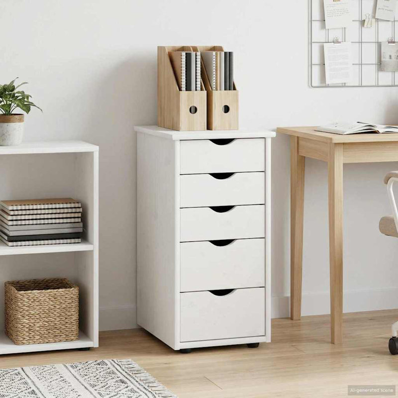 Solid Wood Chest of Drawers, White