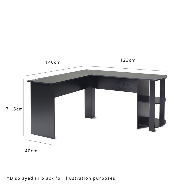 Alaina L-Shape Computer Desk, White