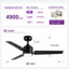 Modern 48" Ceiling Fan with Light and 3 Blades-109078893-109078900