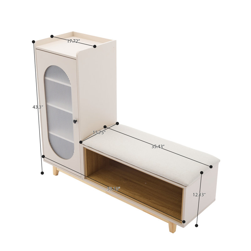 Banc de 53 po avec siège rembourré