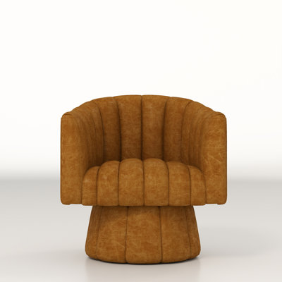 Murrow Upholstered Swivel Barrel Chair