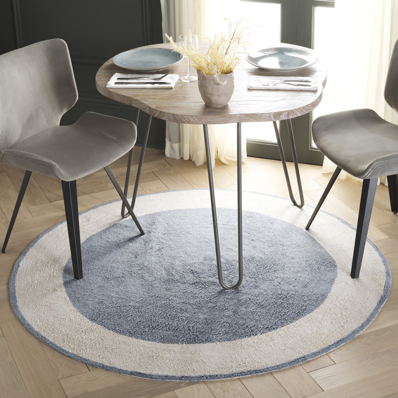 Tapis ivoire / bleu Easy Care 220, Rond 5 pi