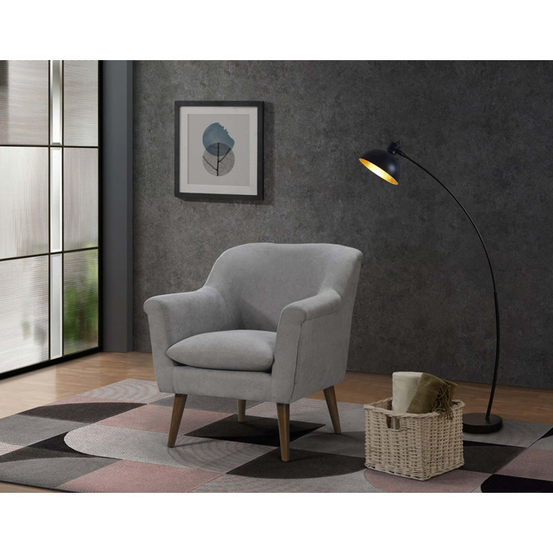 Fauteuil d'appoint surdimensionné au design moderne Mid-Century, Gris