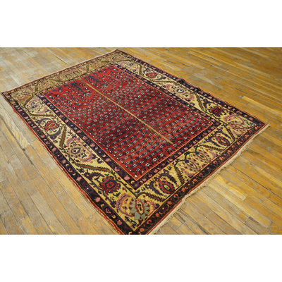Antique Bakhtiari Persian Geometric Knotted Rug