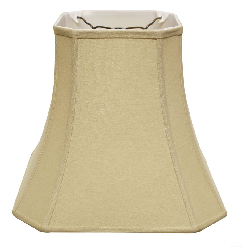 9 po en haut x 16 po en bas x 13 po de hauteur, abat-jour carré souple en forme de cloche carrée, avec abat-jour en tissu brun clair pour lampes de table, lin naturel