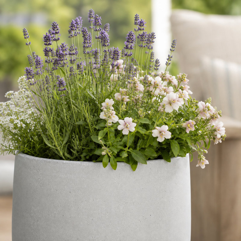 13 in. Lightweight Egg Planter - Natural Grey