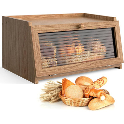 Bread Box For Kitchen Countertop Large Bread Box Farmhouse Bread Container Bread Storage With Window Bread Holder