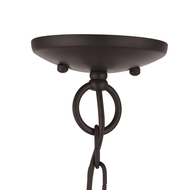 Luminaire suspendu sphérique unique à 3 lumières avec détails en cristal Laclair, Bronze