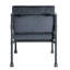 Fauteuil d'appoint à structure en métal avec revêtement gris, coussin inclus, profondeur de siège de 20 po, largeur de l'ensemble de 35 po, poids du produit: 29,01 lb.