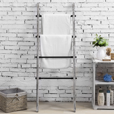 Solid Wood Wall Leaning Blanket Ladder