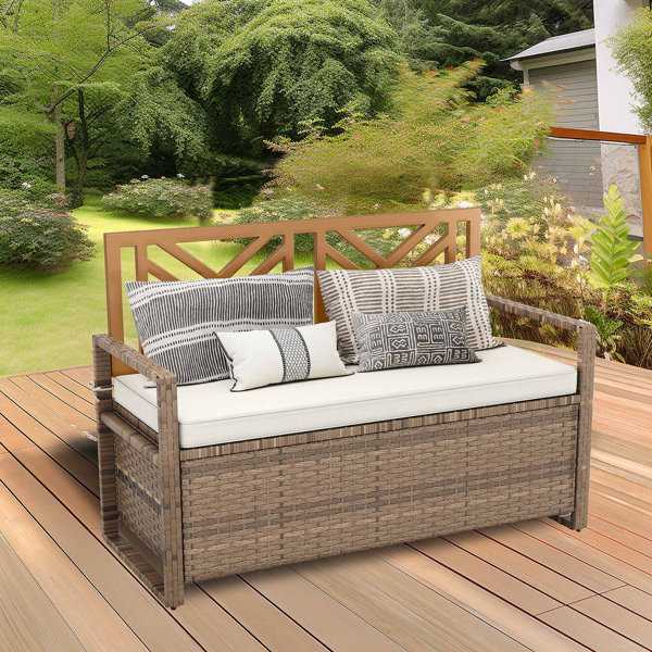 Cushion Wicker Patio Storage Bench Cushion Storage Bench Box