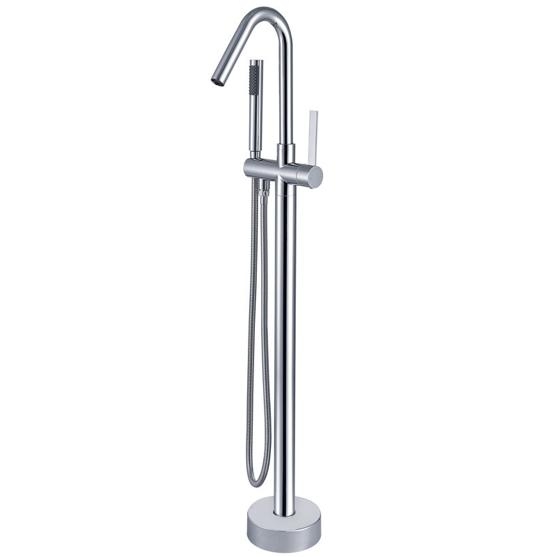 Floor Tub Filler with Diverter, Chrome Plated