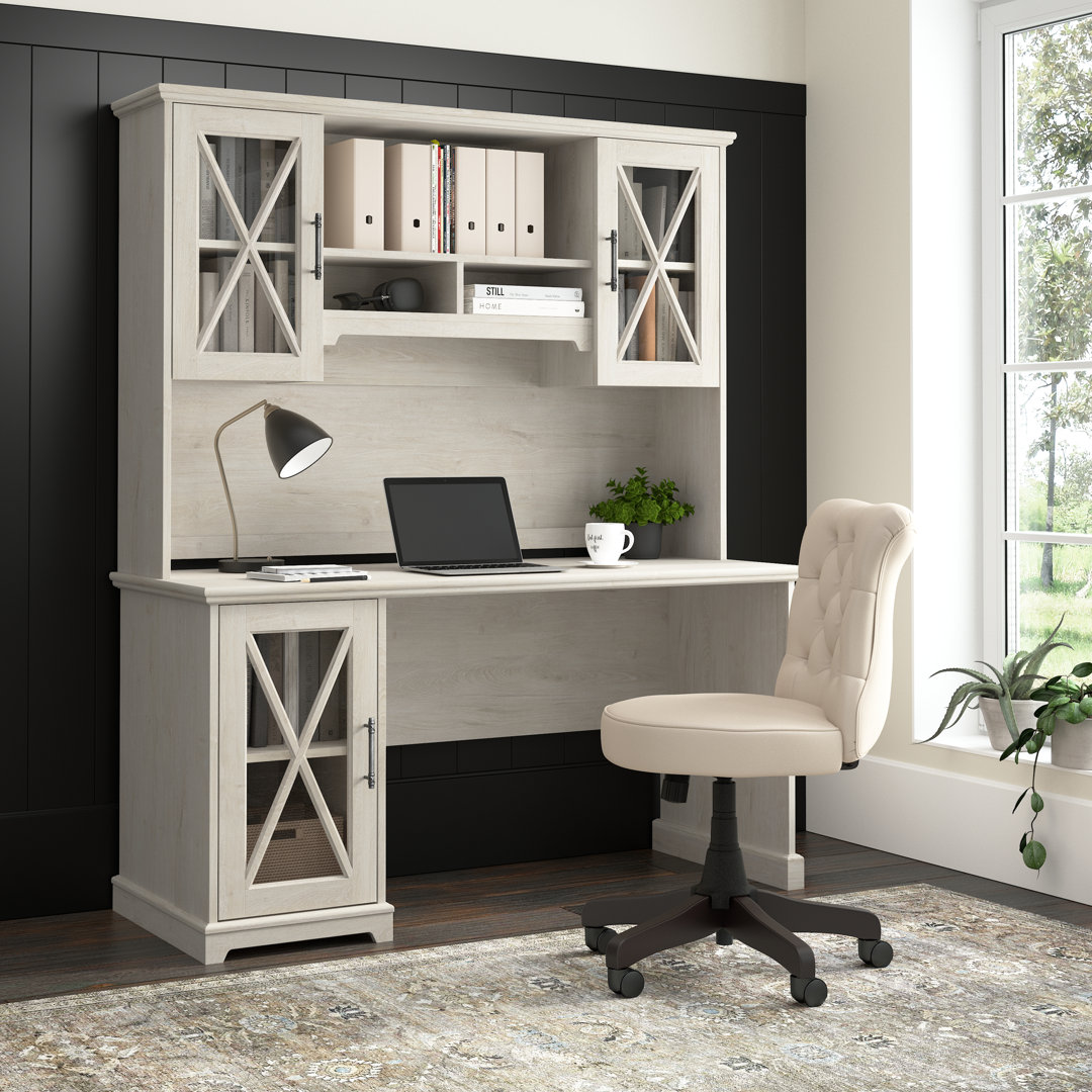 Cokato 60W Single Ped Desk with Hutch Inbox Zero