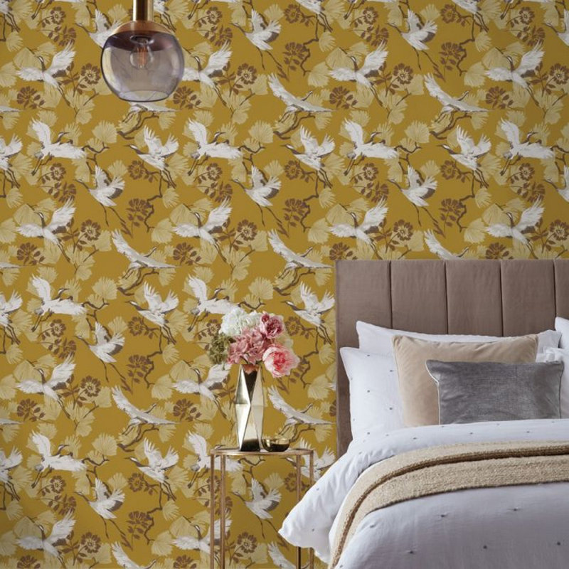 Alexiyana 1m x 53cm Matte Wallpaper Roll, Mustard Yellow