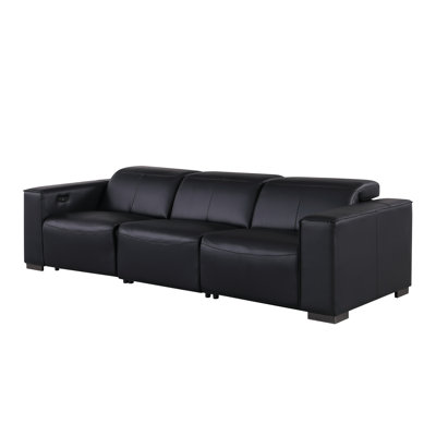 Luxurious Power Reclining Sofa With Dual Recliners And Power Headrests