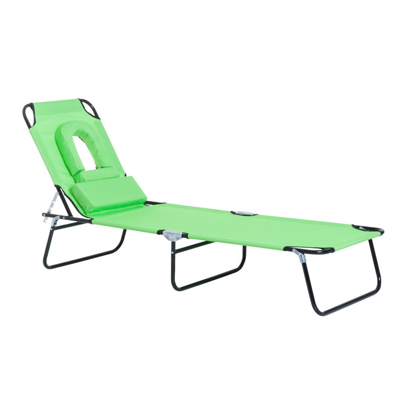 Chaise de plage inclinable Kianna, Vert