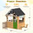 Wooden Playhouse For Kids Outdoor, Cottage Play House With Door, Windows, Fence, Bench, Service Station, Blackboard, Toys, For Kids 3-8 Years, Brown-125374890