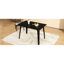 Table de salle à manger rectangulaire noire Mid-Century avec structure en bois d'hévéa, bords arrondis lisses, plateau en faux bois d'aspect grain naturel, hauteur de 29,45 po, charge de 250 lb, pieds solides à installation rapide, bas