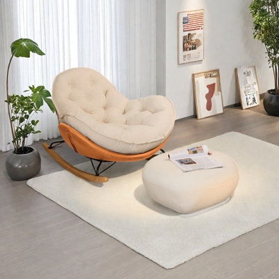 Ergonomically designed Chenille rocking chair