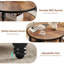 Table basse ronde pour le salon Table de centre rustique avec tablette de rangement Table basse circulaire en bois avec pieds robustes en métal