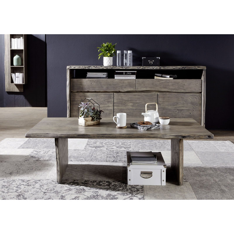 Pure Acacia Solid Wood Frame Coffee Table, H45 x L70 x W150cm, Natural Brown