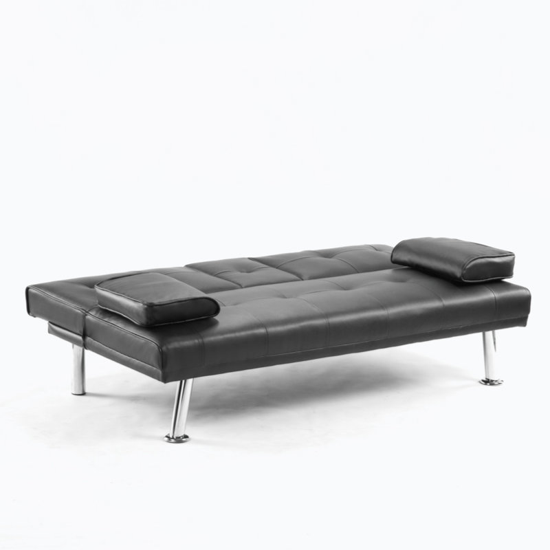 Liyana, Similifourrure noire, H 29,92 po x l 70,07 po x P 31,49 po