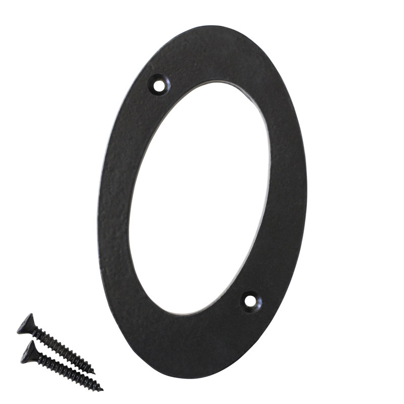 5 po. Numéro de maison de surface / encastré, 0, Noir, noir, noir, noir