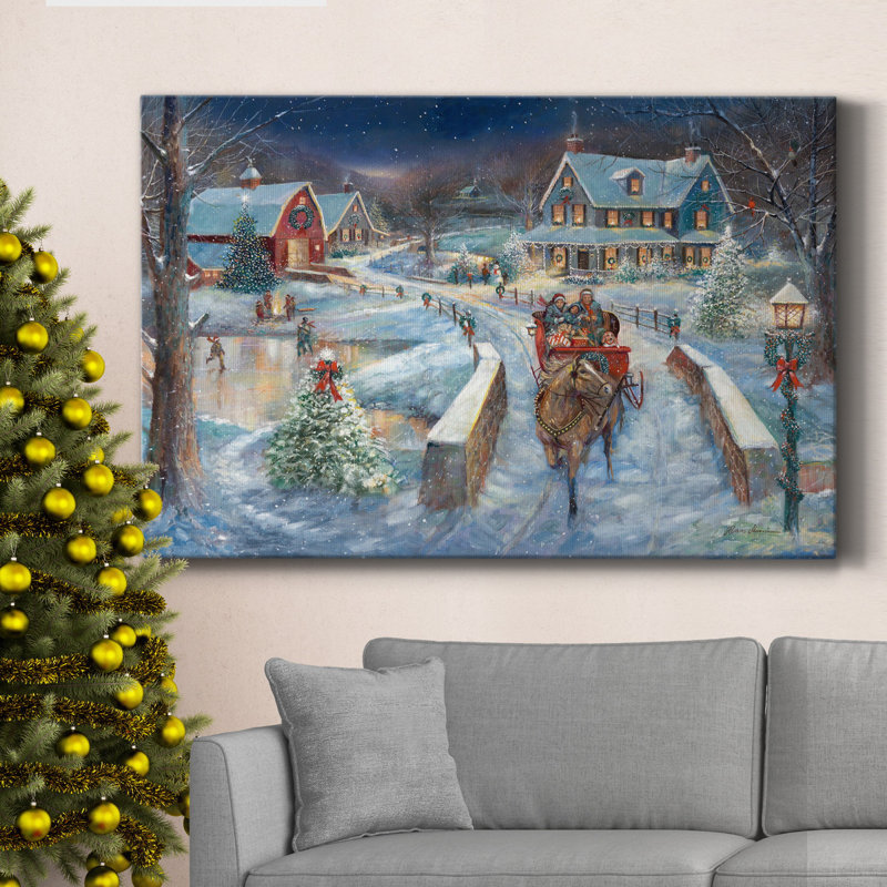 «Evening Sleigh Bells», toile tendue avec châssis de qualité supérieure - prête à être accrochée, H 60 po x l 40 po x P 1 po