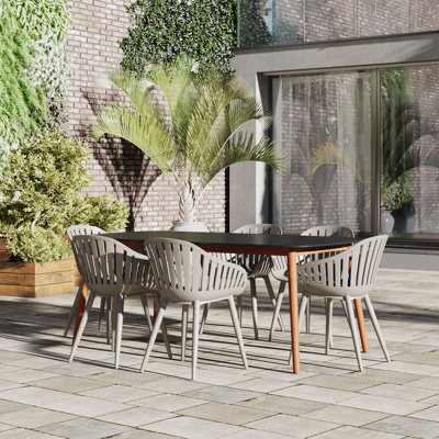 Anautica 6 - Person Patio Dining Set with Rectangular Table