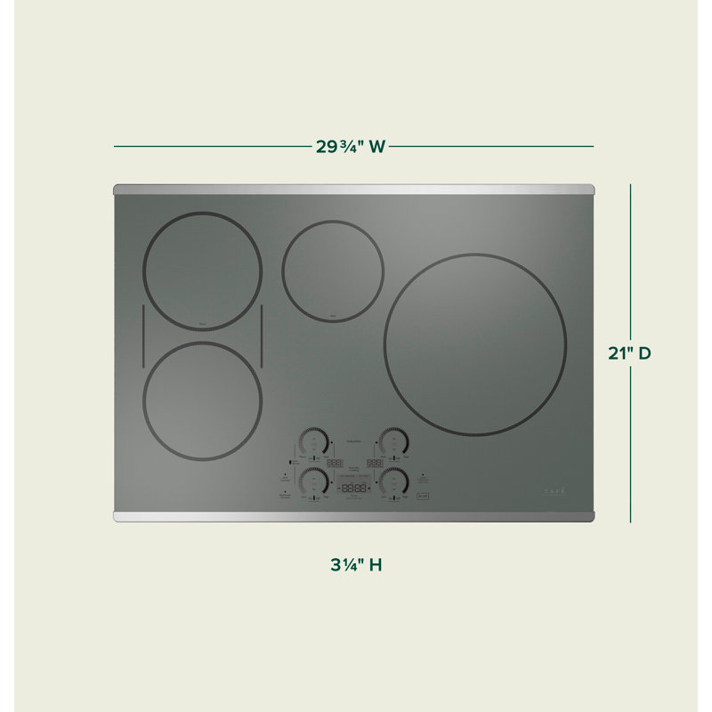 Plaque de cuisson électrique 30 po à 4 éléments Café, Acier inoxydable