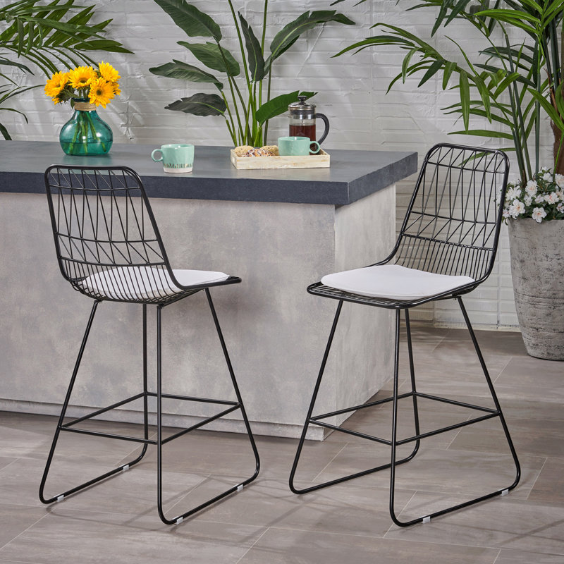Outdoor Patio Counter Stool, Black