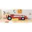 Lit de voiture de course simple rouge sur roulettes, contreplaqué massif et fabrication, rails latéraux pour la prévention des chutes, conception de sommeil confortable, dimensions de 98,7 po x 41,7 po et 26,5 po, assemblage requis, sécurité de qualité,-130833683