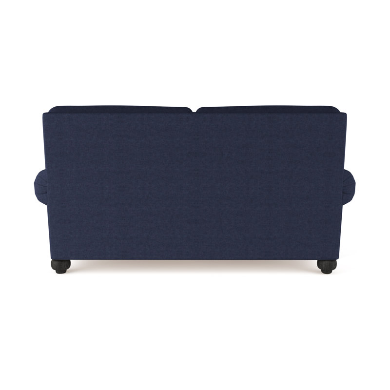 Leroy Loveseat, Blue Print Linen, 36" H x 60" W x 49" D