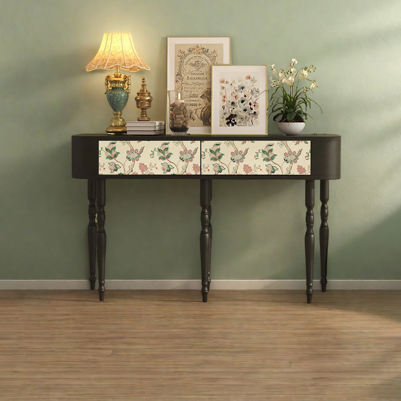 Console en bois à motif artistique, H 31,5 po x l 47,24 po x P 15,75 po