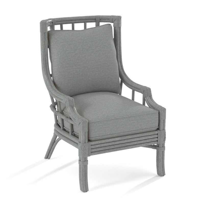 Fauteuil large 28,5 po Seville, Tissu performance bleu clair 0851-55, Tonneau vieilli