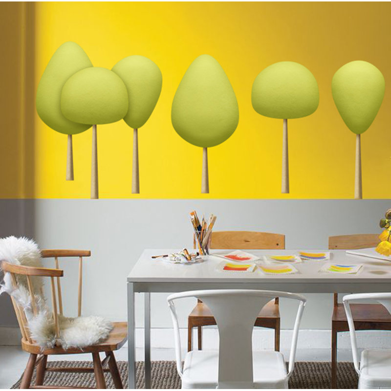 Adhésif décoratif arbres en bois, H 46 po x l 90 po