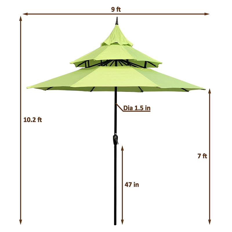 Parasol de marché 9 pi, Vert
