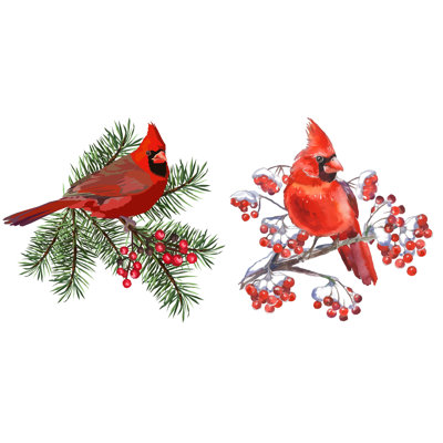 Ensemble de 2 chiffons suédois Winter Cardinal