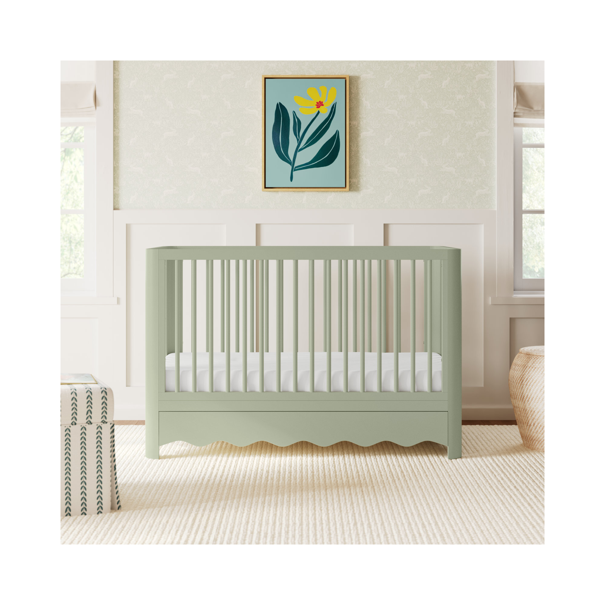 Storkcraft Casablanca Deluxe 5-In-1 Convertible Crib, Sage