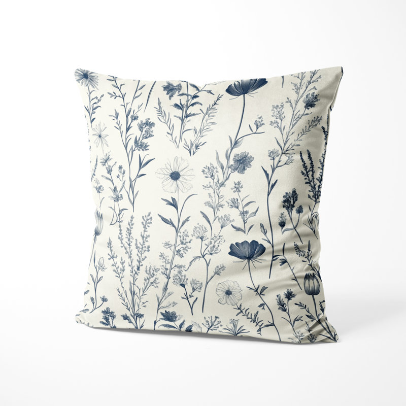 Coussin French Country - Coussin imprimé Blue Meadow, H 20 po x l 20 po