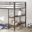 Lit mezzanine simple - structure en métal avec tablette, facile à grimper, bruit, cadre de tablette junior sécuritaire pour la chambre à coucher, économie d'espace
