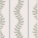 Graham & Brown Laurel Leaf Stripe Sky & Green Wallpaper