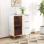 Buffet 31 po avec rangement, petite armoire de cuisine avec porte en acrylique et 3 tiroirs, armoire de rangement en bois pour la cuisine et le salon-2147210057
