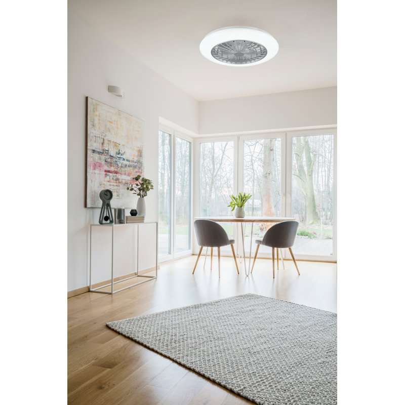 50cm Ehrentraud 7 - Blade LED Ceiling Fan with Remote Control and Light Kit Included, White