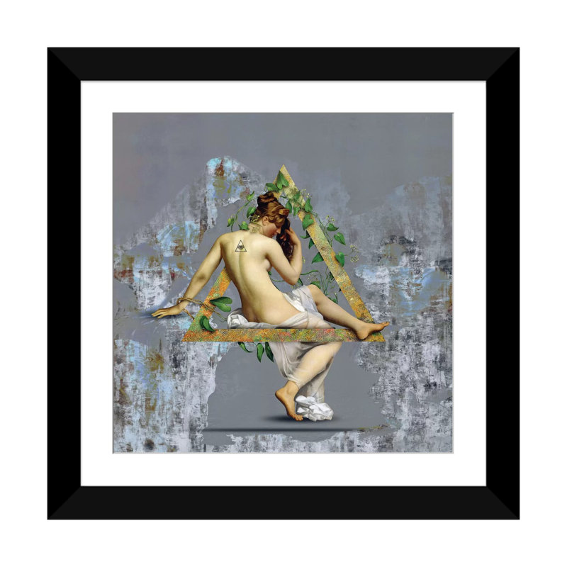 « vénus », impression sur toile, H 16 po x l 16 po x P 1 po, Papier d'art encadré noir, Blanc